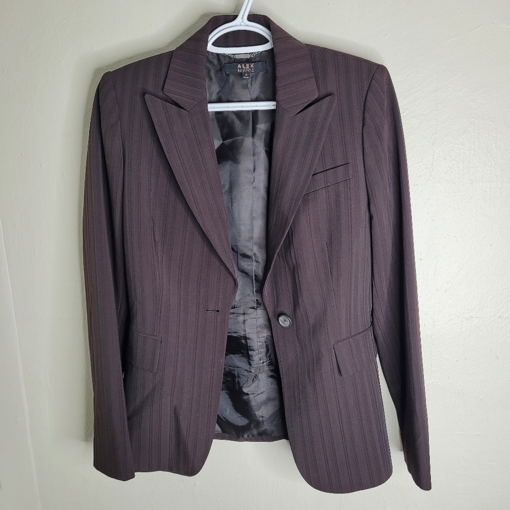 Alex Marie Brown Blazer Jacket Women's 4